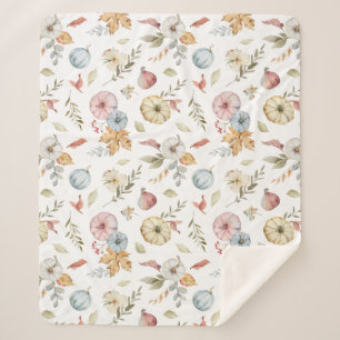 Cobertor Sherpa Padrão de Aquarela de outono elegante