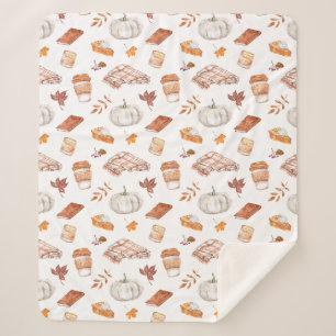 Cobertor Sherpa Padrão de Aquarela do Cozy Autumn Essentials