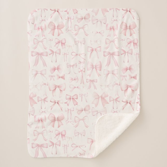 Cobertor Sherpa padrão de arcos rosa (Frente)