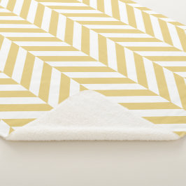 Cobertor Sherpa Padrão de Arenque de Chevron Amarelo Moderno