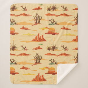 Cobertor Sherpa Padrão de Arizona de Paisagem do Deserto