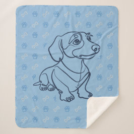 Cobertor Sherpa Padrão de Arte Decorativa de Dachshund