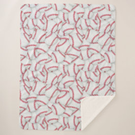 Cobertor Sherpa Padrão de Baseballs em Camadas