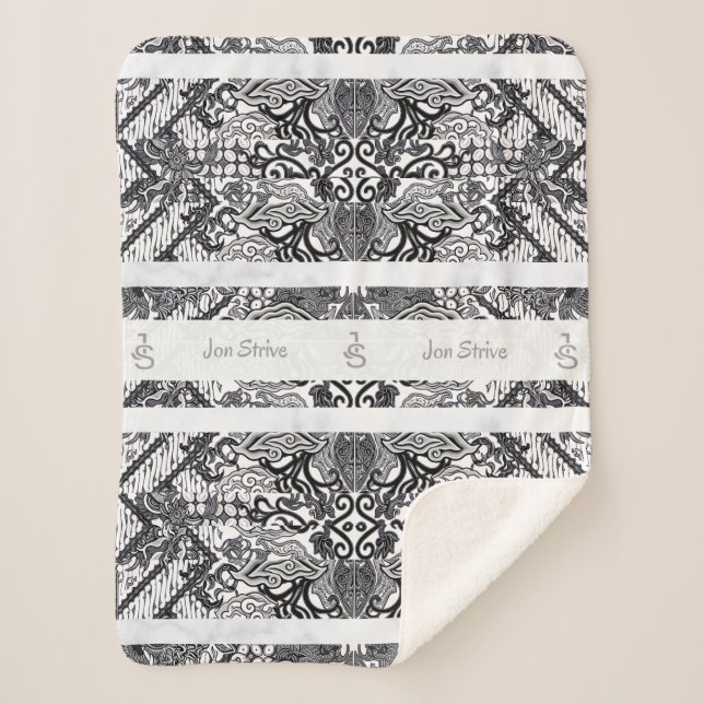 Cobertor Sherpa Padrão de BATIK moderno (Frente)