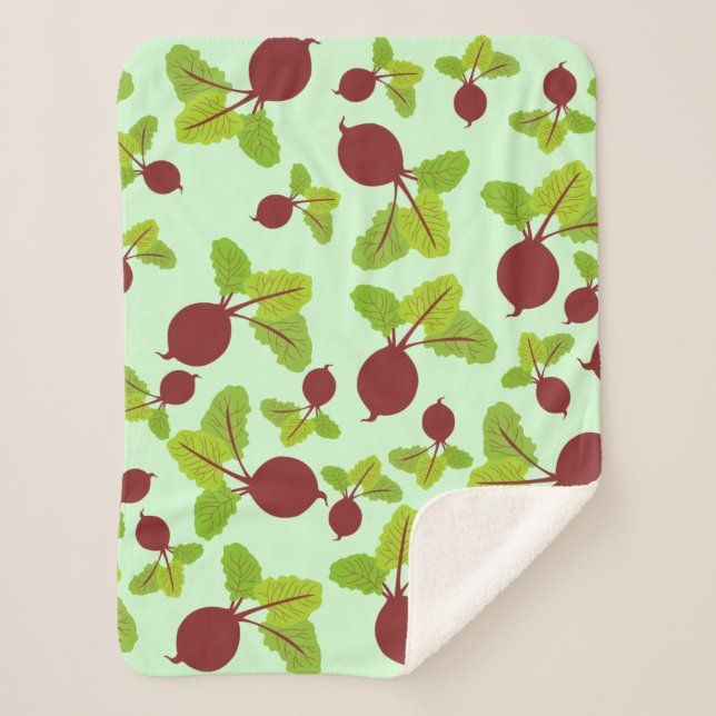 Cobertor Sherpa Padrão de beterraba (Frente)