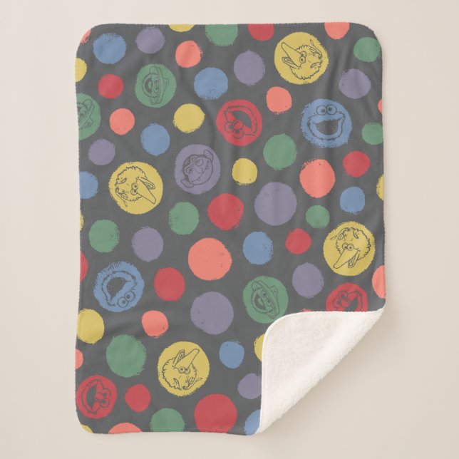 Cobertor Sherpa Padrão de Bolinhas de Conexão (Frente)