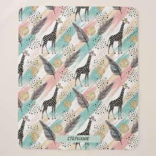 Cobertor Sherpa Padrão de Bolinhas de Girafa Whimsical - Pastel