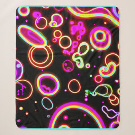 Cobertor Sherpa Padrão de Brilho Neon Vibrante