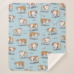 Cobertor Sherpa Padrão de buldogue inglês