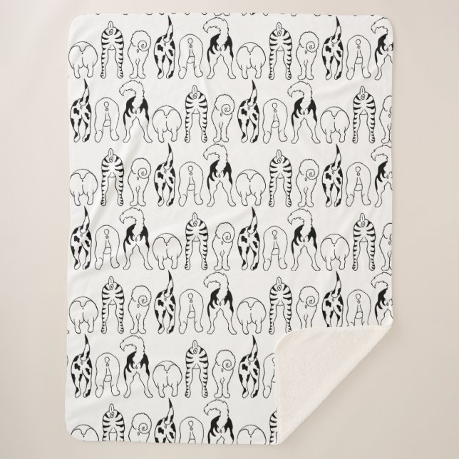 Cobertor Sherpa Padrão de Bumbuns de cães (Frente)