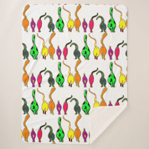 Cobertor Sherpa Padrão de Bumbuns de Gato Coloridos