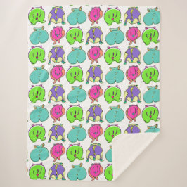 Cobertor Sherpa Padrão de Bumbuns de Hamster Coloridos