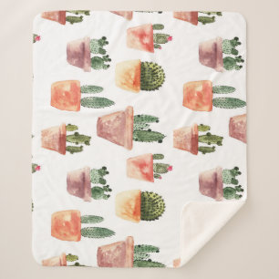 Cobertor Sherpa Padrão de Cactus Propulso Verde