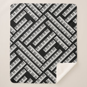Cobertor Sherpa Padrão de Chaves do Piano