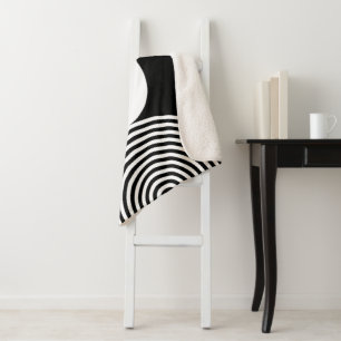 Cobertor Sherpa Padrão de Círculo Mínimo Monograma Sherpa Blanket