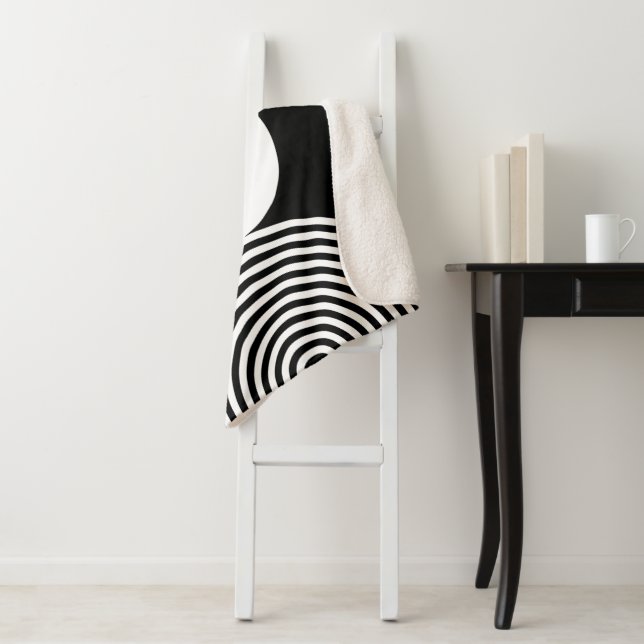 Cobertor Sherpa Padrão de Círculo Mínimo Monograma Sherpa Blanket (In Situ)