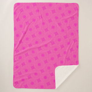 Cobertor Sherpa Padrão de círculos rosa quente