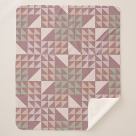 Cobertor Sherpa Padrão de Colcha Geométrica Rosa Empoeirada