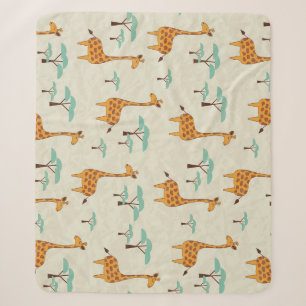 Cobertor Sherpa Padrão de colheita da árvore Giraffe.