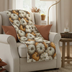 Cobertor Sherpa Padrão de Colheita de Bombas do outono   Queda rus