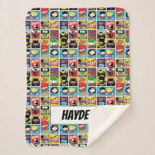 Cobertor Sherpa Padrão de Compilação da Liga da Justiça Chibi