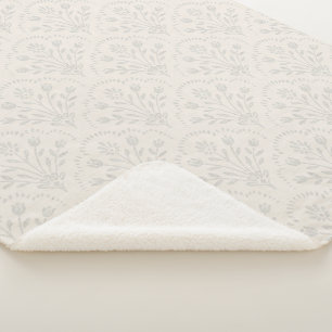 Cobertor Sherpa Padrão de Concha Floral do Povo Cinza Claro