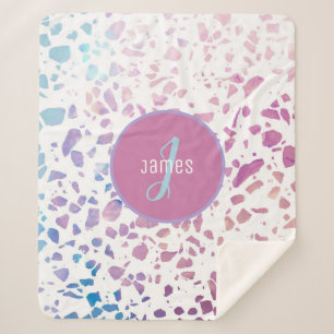 Cobertor Sherpa Padrão de cor-de-rosa e azul personalizado do Abst