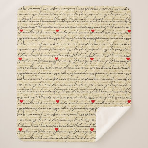 Cobertor Sherpa Padrão de Coração Moderno com Fundo de Letra (4)