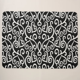 Cobertor Sherpa Padrão de Coração Preto e Branco