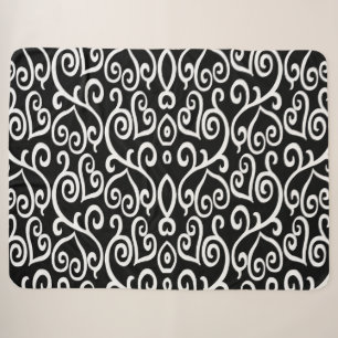 Cobertor Sherpa Padrão de Coração Preto e Branco