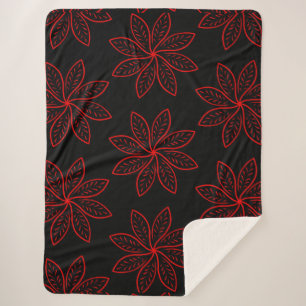 Cobertor Sherpa Padrão de Crimson em Preto