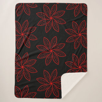 Cobertor Sherpa Padrão de Crimson em Preto