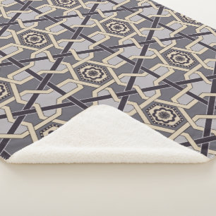 Cobertor Sherpa Padrão de decoração do bordado oriental étnico