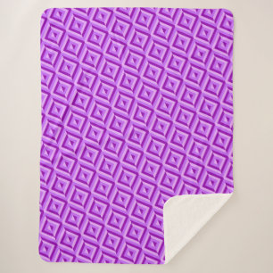 Cobertor Sherpa Padrão de Diamante de Três Tons Roxo