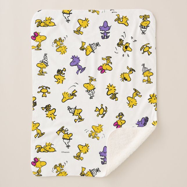 Cobertor Sherpa Padrão de diversão em Woodstock (Frente)