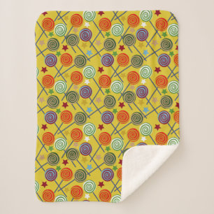 Cobertor Sherpa Padrão de doces   Padrão do lombo   pirulito 30