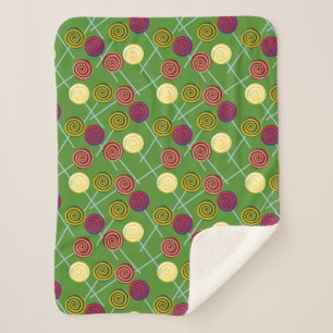 Cobertor Sherpa Padrão de doces   Padrão do lombo   pirulito 58