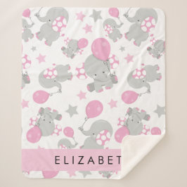Cobertor Sherpa Padrão De Elefantes, Elefantes Bonitos, Seu Nome