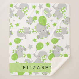 Cobertor Sherpa Padrão De Elefantes, Elefantes Bonitos, Seu Nome