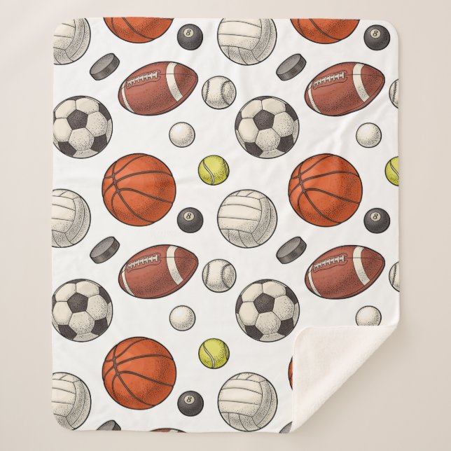 Cobertor Sherpa Padrão de equipamento desportivo (Frente)