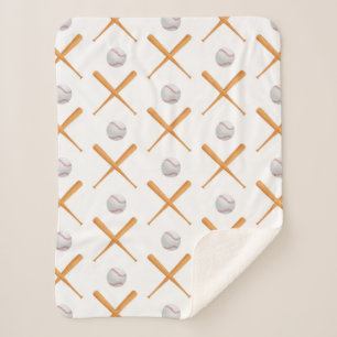 Cobertor Sherpa Padrão de esportes de beisebol em bateria