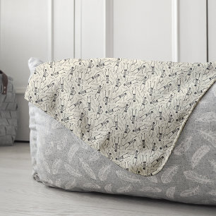 Cobertor Sherpa Padrão de Esqueleto Neutral do Halloween Charcarbo