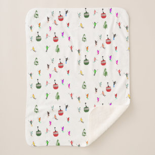 Cobertor Sherpa Padrão de esqui de esquiadores de Descida de inver