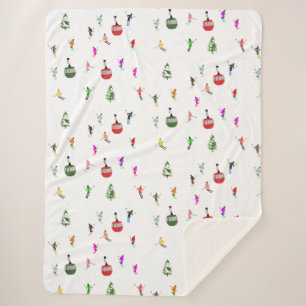 Cobertor Sherpa Padrão de esqui de esquiadores de Descida de inver