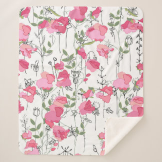 Cobertor Sherpa Padrão de estação sem costura com ervilha doce. Se