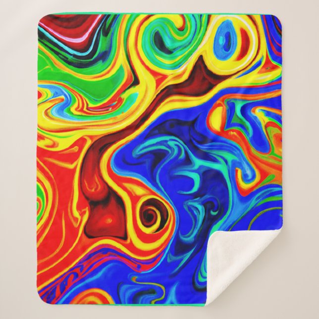 Cobertor Sherpa Padrão de estilo vívido (Frente)