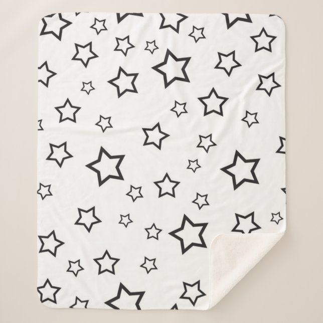 Cobertor Sherpa Padrão de estrelas (Frente)