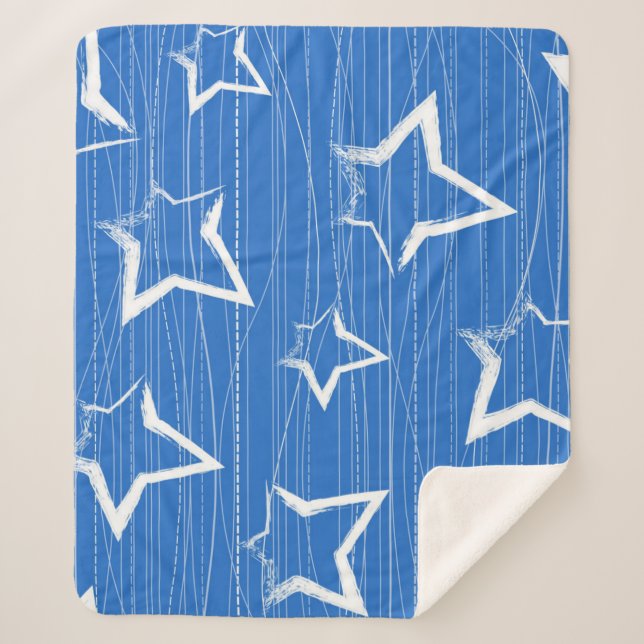 Cobertor Sherpa Padrão de estrelas (Frente)