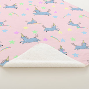 Cobertor Sherpa Padrão de estrelas arco-íris agudas do Unicórnio a