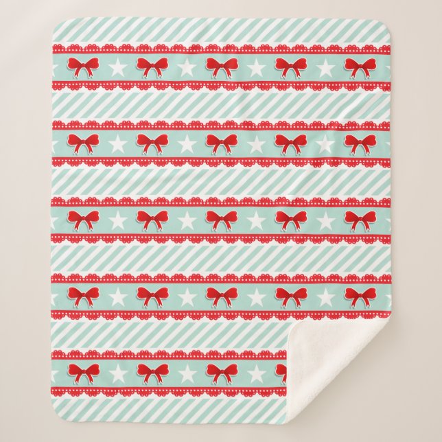 Cobertor Sherpa Padrão de estrelas de Arcos vermelhos da Casa da M (Frente)